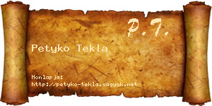 Petyko Tekla névjegykártya